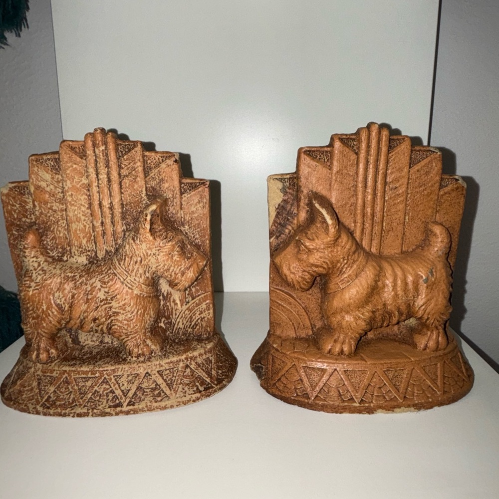 Vintage Art Deco Scottie Bookends